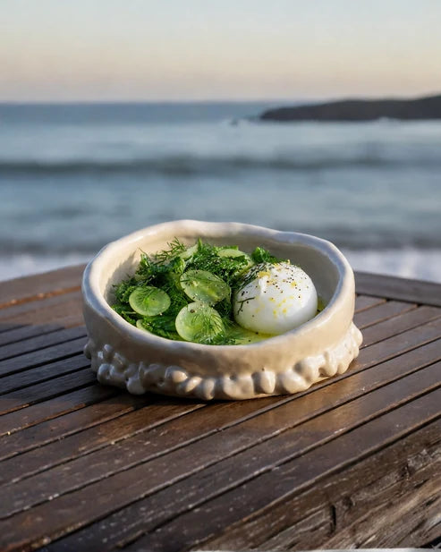 Grotta del Polpo Hand Sculpted Ceramic Serving Bowl