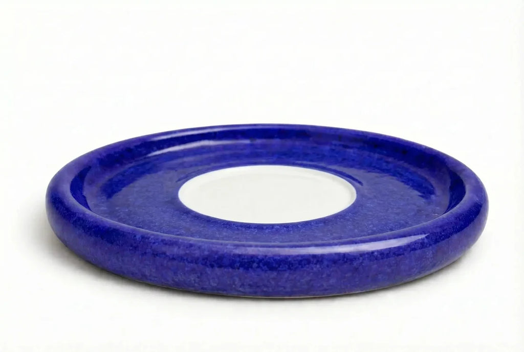 Cobalt Beaded Sculpted Ceramic Cloche Serving Set