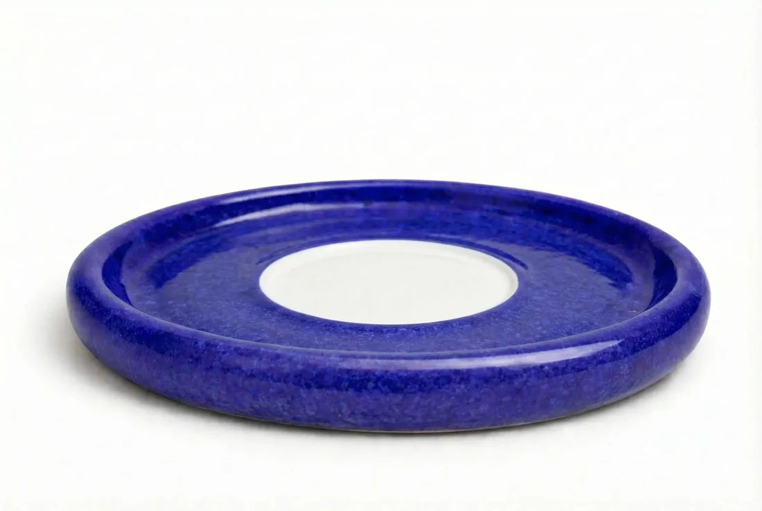 Cobalt Beaded Sculpted Ceramic Cloche Serving Set