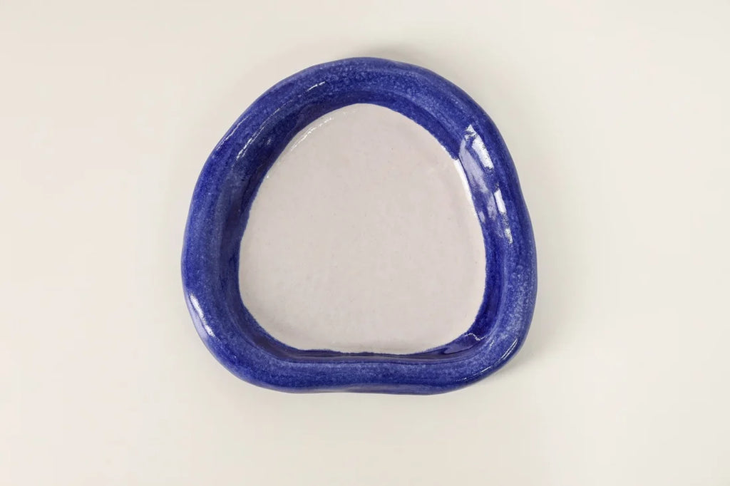 Sculpted Wavy Ceramic Serving Plate, Organic Coastal Shape