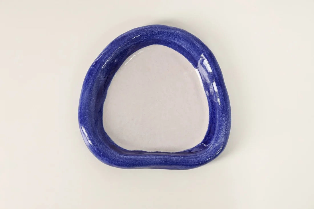 Sculpted Wavy Ceramic Serving Plate, Organic Coastal Shape
