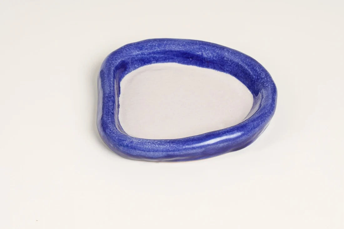 Sculpted Wavy Ceramic Serving Plate, Organic Coastal Shape