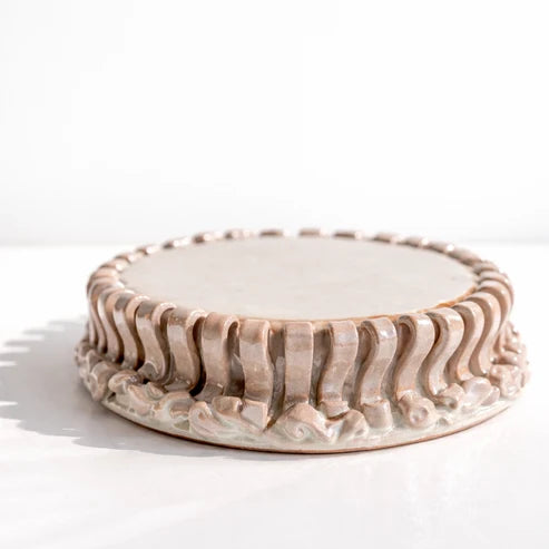 Seaweed Fringed Ceramic Serving Platter